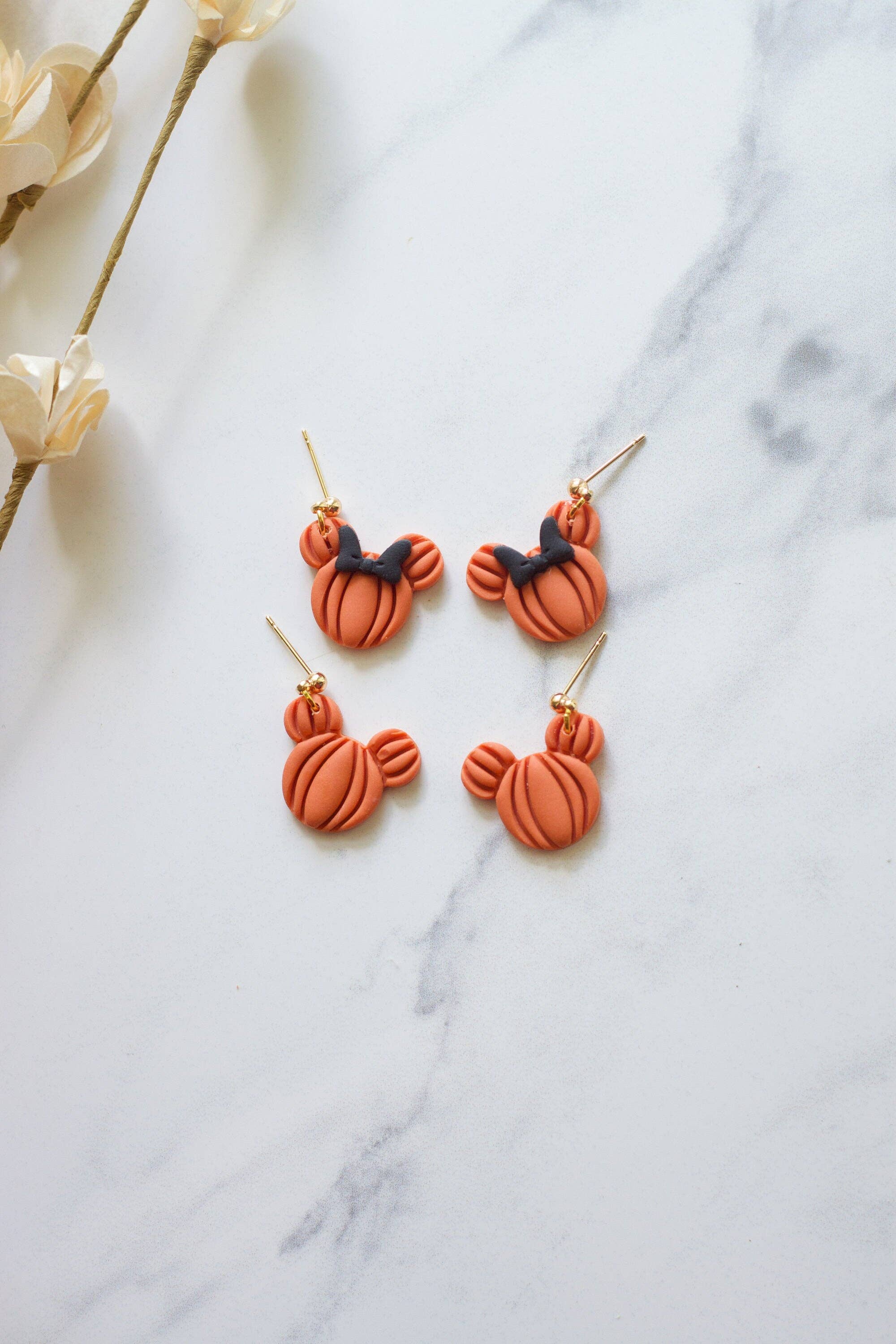 Mickey and Minnie Pumpkin Dangles