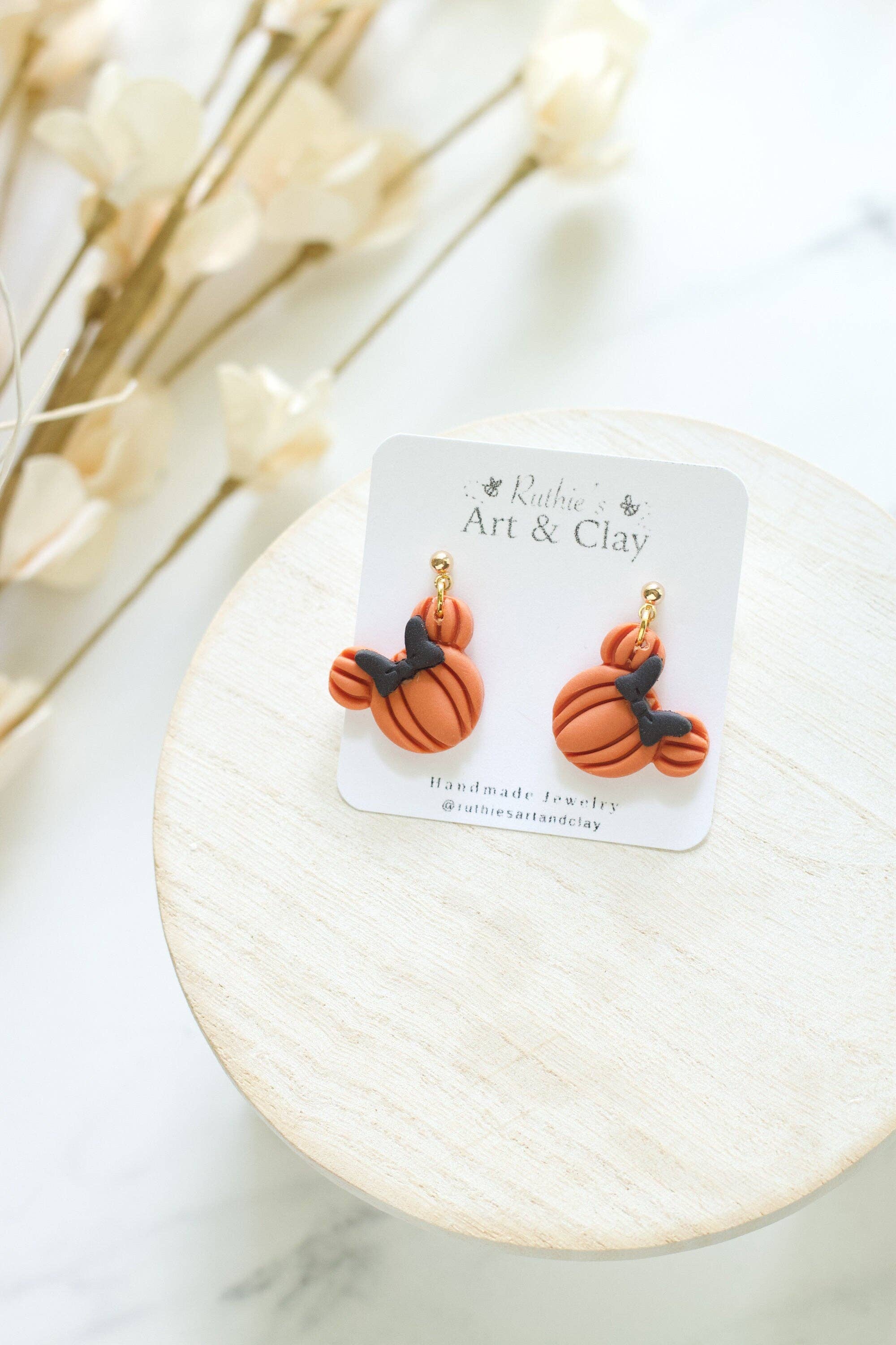 Mickey and Minnie Pumpkin Dangles