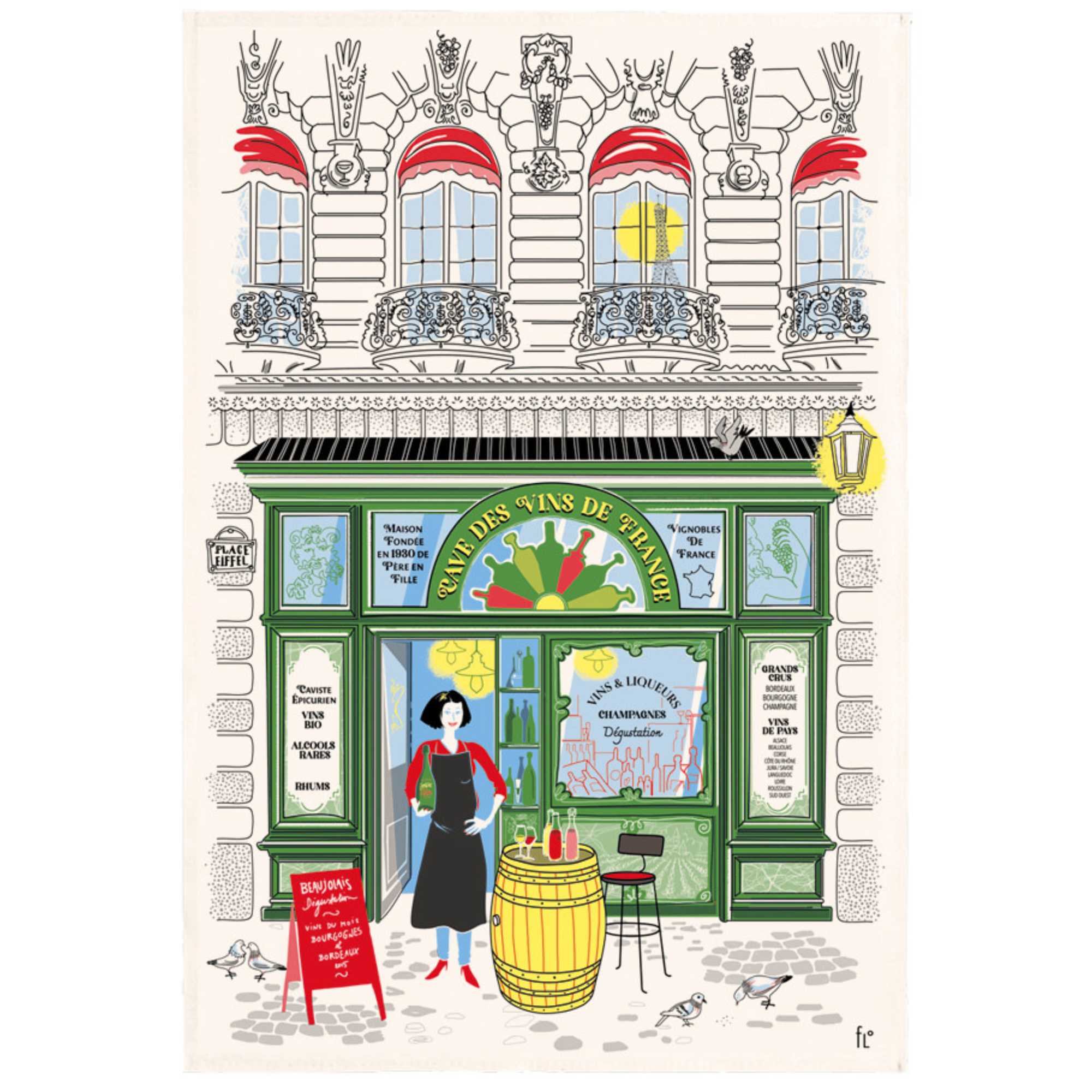 Parisian Shops Tea Towels
