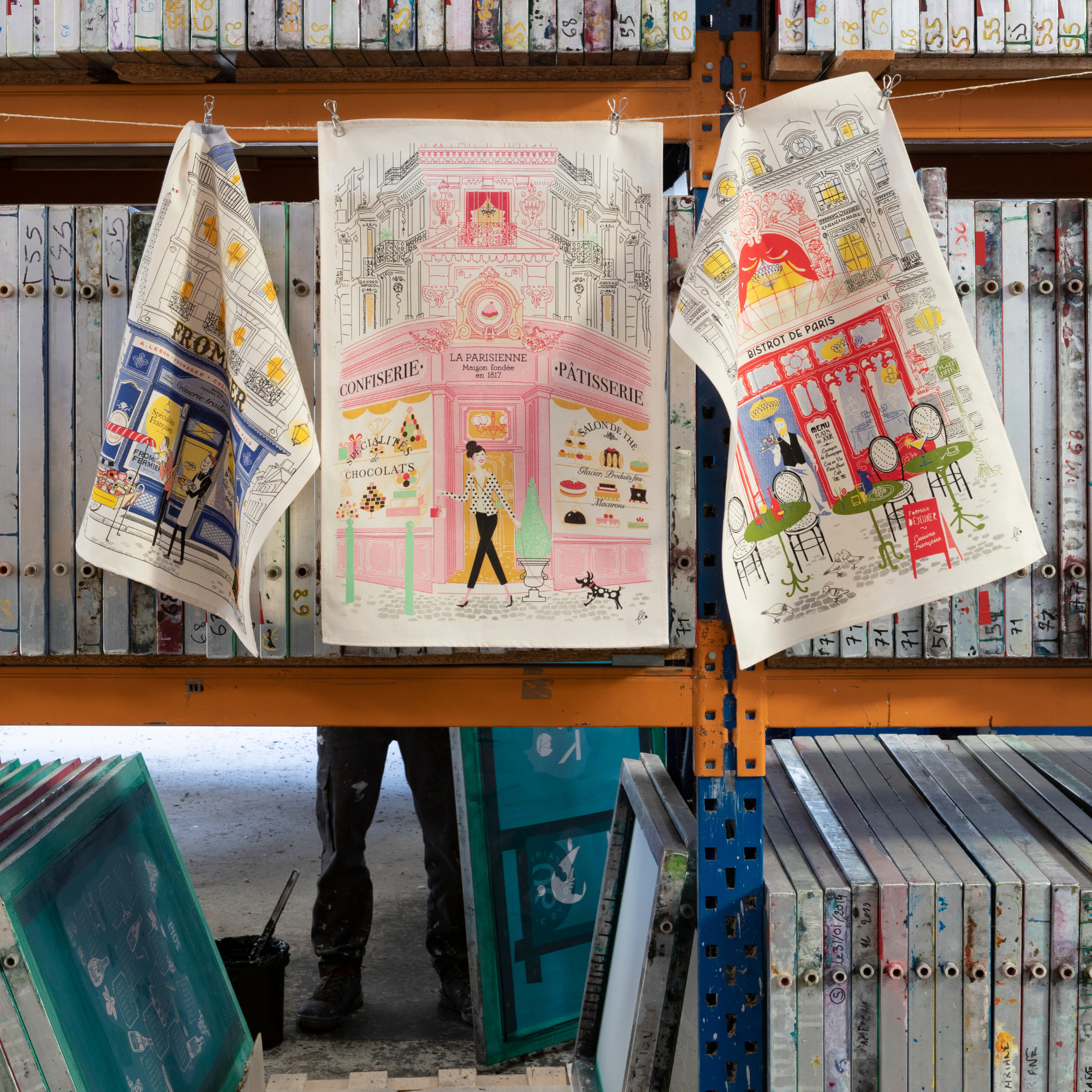 Parisian Shops Tea Towels