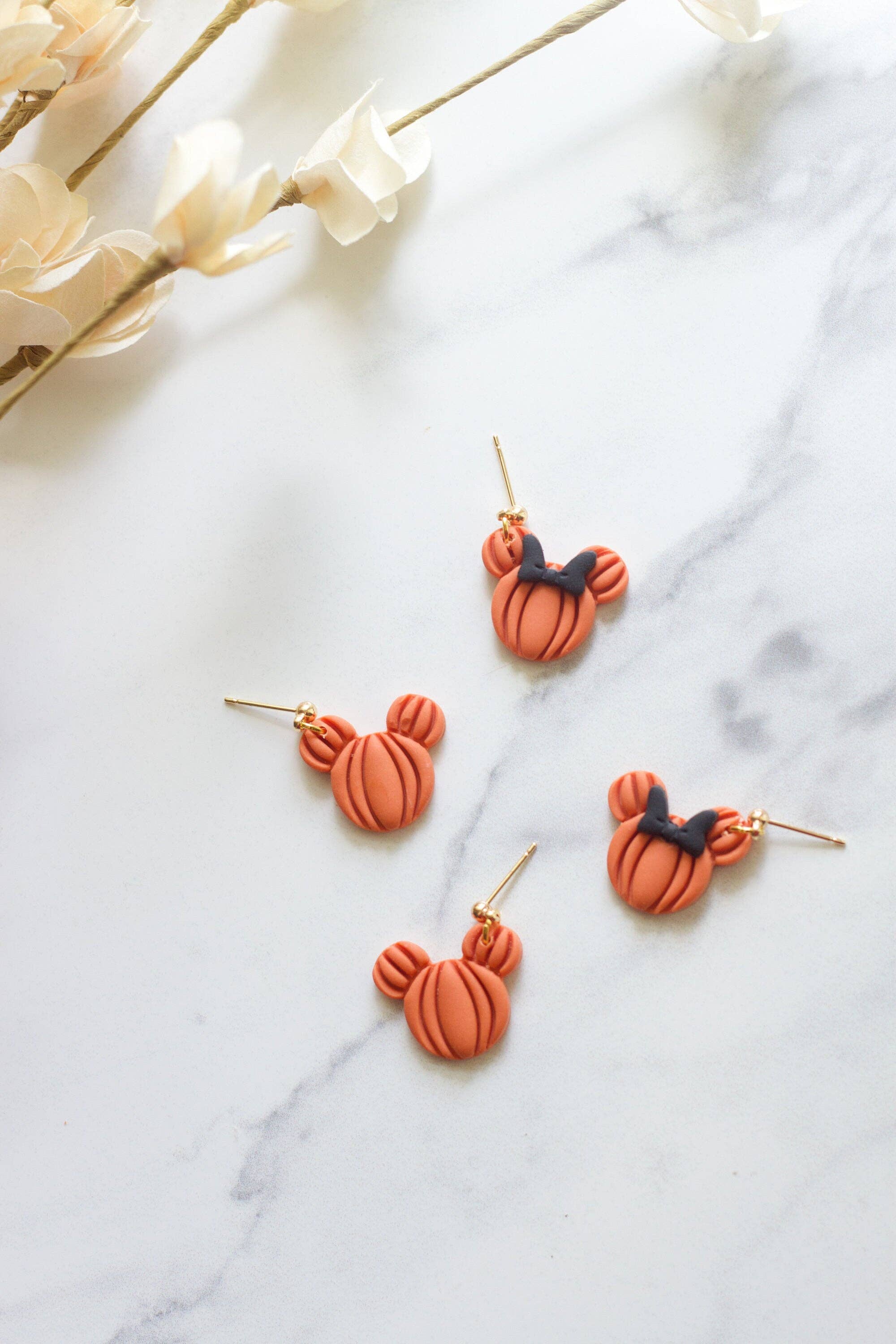 Mickey and Minnie Pumpkin Dangles