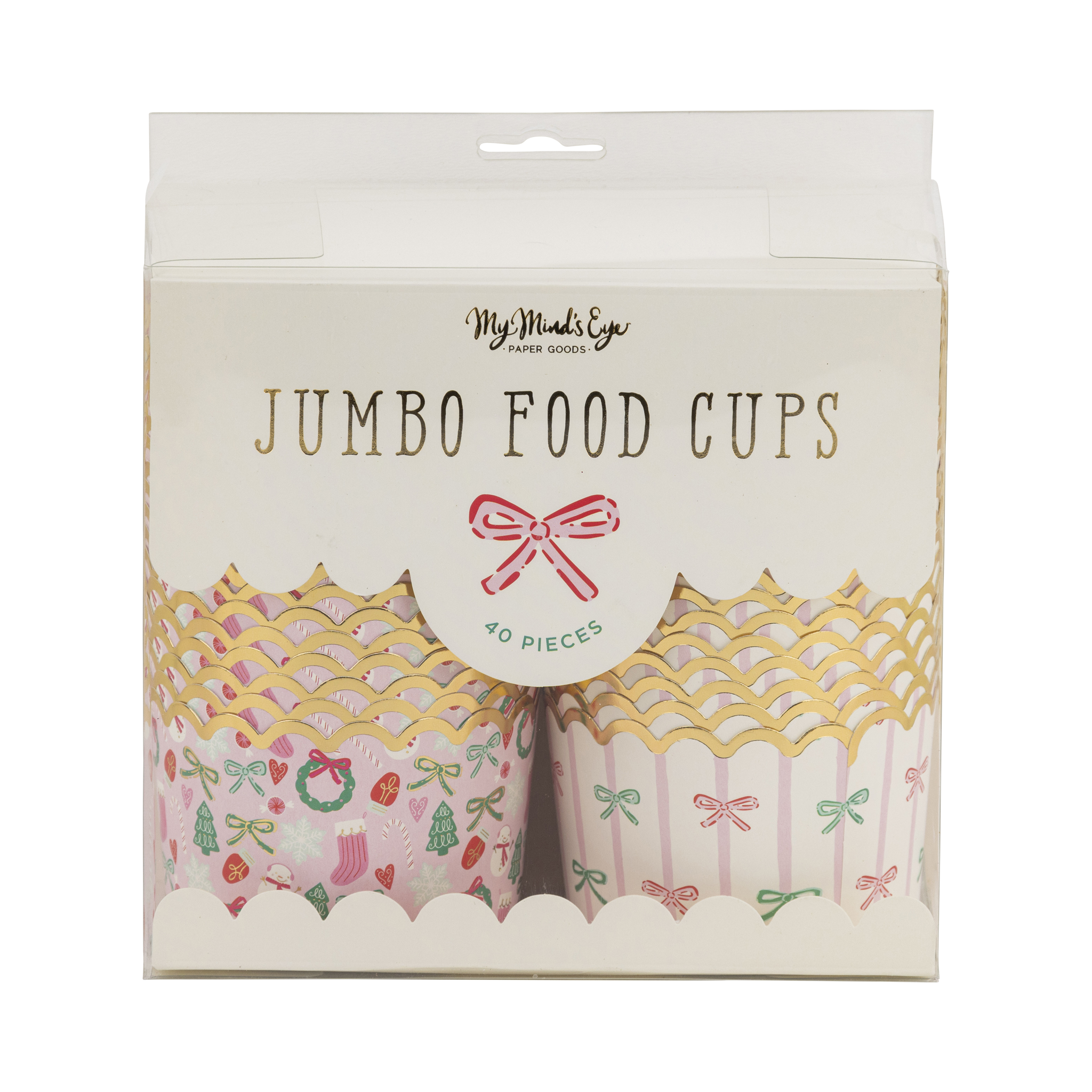 Foiled JUMBO Bows/Icons 8 oz Baking Cups (40 ct)